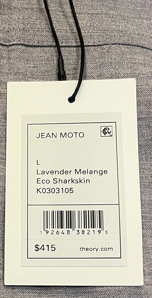 New $415 Theory Jean Moto Shirt Blazer Jacket Sharkskin Size Large  - Image 2 of 4