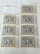 Aus einer Aufl&ouml;sung: 7 Reichsbanknoten Hunderttausend Mark (Werbescheine)