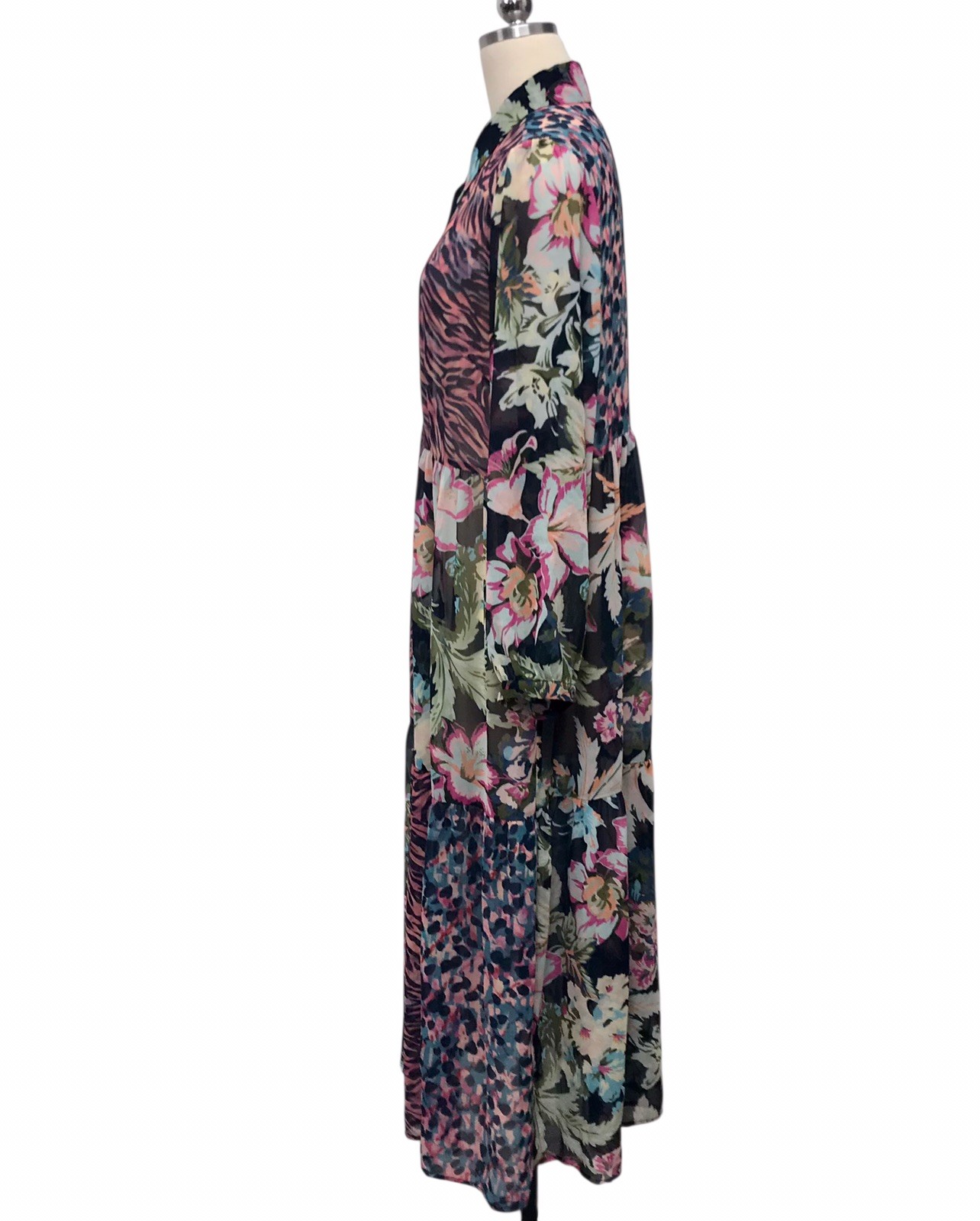 Soft Surroundings Patchwork Maxi Dress Sheer Long… - image 7