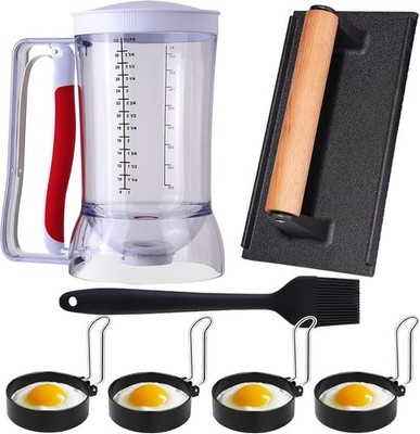 7PCS Griddle Accessories Kit for Blackstone Pancake Dispenser Bacon Press Egg Ri