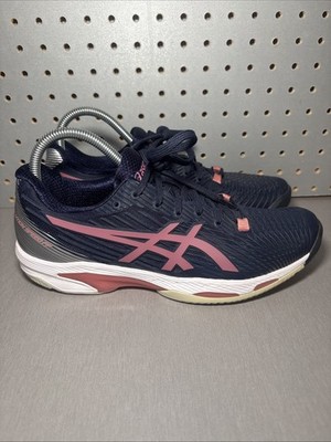 Asics Solution Speed FF 2 Tennis Shoes Womens Sz 9 1042A136 Blue Pink Peacoat