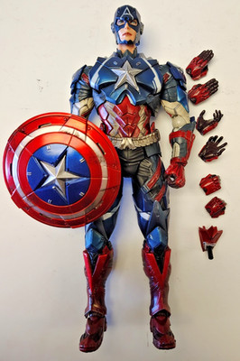 Play Arts Kai CAPTAIN AMERICA Marvel Variant Fig. Square Enix Complete No Stand.