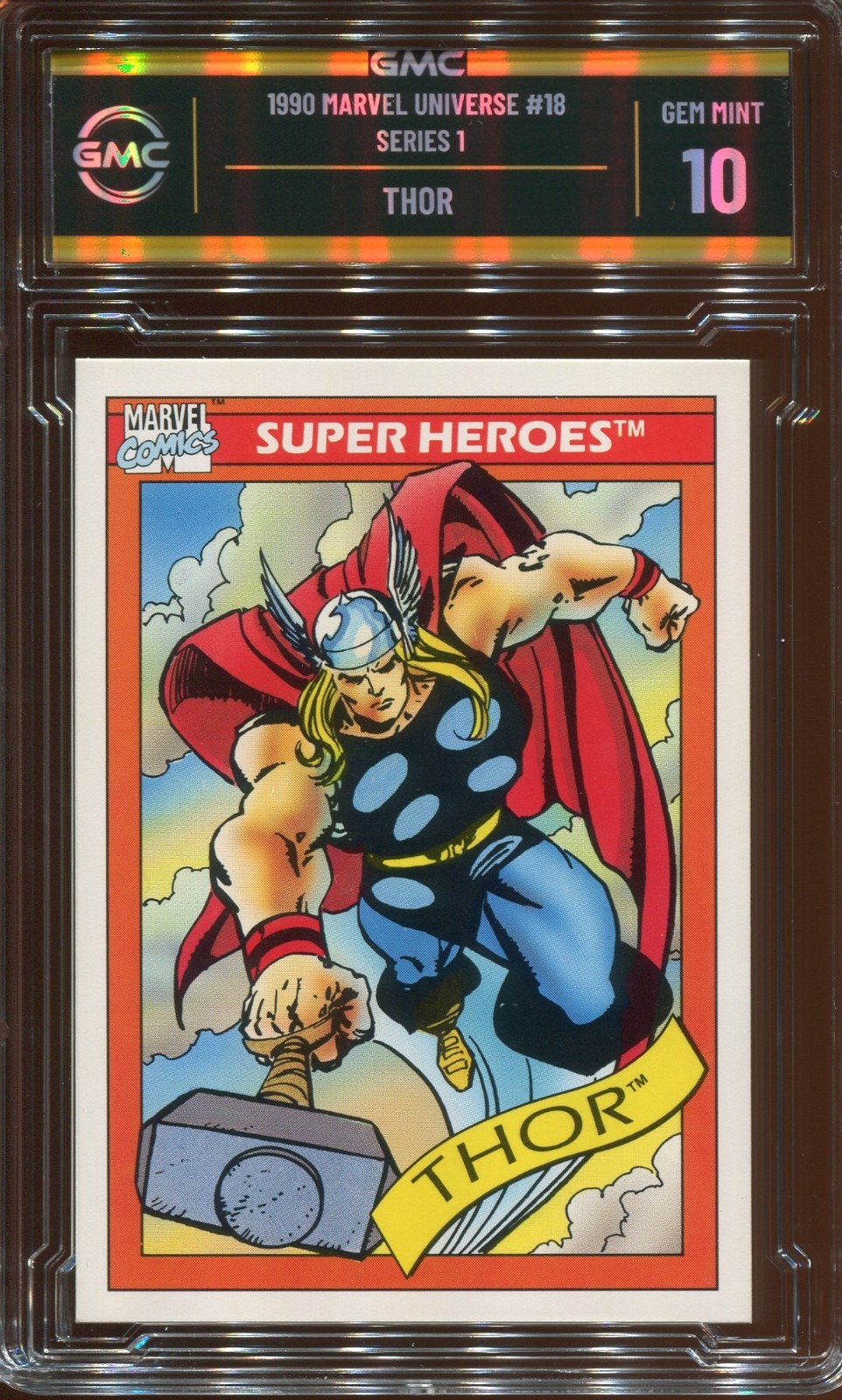 1990 IMPEL MARVEL UNIVERSE THOR #18 GRADED GEM MINT 10