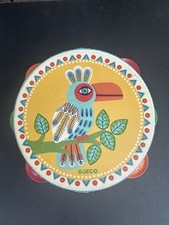Djeco Wood Tambourine Colorful Bird Orange, Red, Green, And Blue Double Jingles