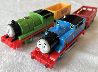 Thomas & Friends Train Thomas and Percy with 2 Cargo Cars Motorized Working