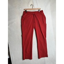 Mandala Red Equa-Tek Scrub Pants Womens Medium Cargo Drawstring Medical Trousers