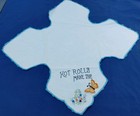 SWEET Vintage Embroidered Linen Bread Roll Cover Cloth Butterfly White Square — photo 2