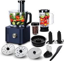 1100W Food Processor 3.2L+1.5L Mixer 11-in-1 Chopper Juicer Blender Shredder New