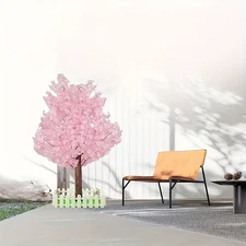 Artificial Cherry Trees Indoor Decor: Handmade Natural Fake Cherry Blossom Pink 