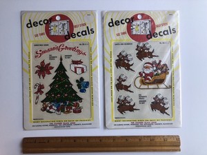 Decor Decals VTG Retro 1973 Self Stick Home Christmas California Stained Glass