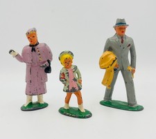 Vintage Barclay Family of Three Manoil Lot Hollow Cast Metal Figurines