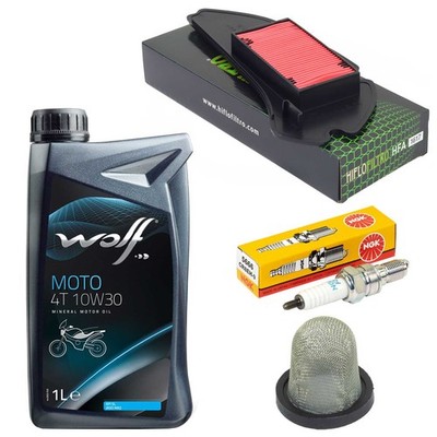 Öl 1L Wartung Set Ölsieb Luftfilter Zündkerze für Honda SH 150 Scooby KF04 01-04