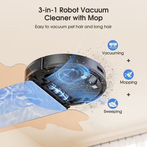Lubluelu 5500Pa Robot Vacuum and Mop Combo Auto-Empty Dock Sutions APP Control - Picture 11 of 16