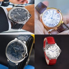 Genuine Leather Watch Strap for Cartier Ballon Bleu 14–22mm Cowhide Band