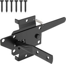Heavy Duty Self-Locking Gate Latch Wooden Fence Post Mount Automatic Gate Lock
