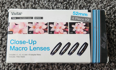 Vivitar 52mm Close-Up Macro Camera Lenses 4 Piece Set
