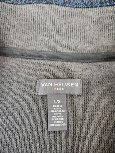 Van Heusen Flex 1/4 Zip Pullover Sweater Men's Large Blue Long Sleeve Polyester - Picture 6 of 8