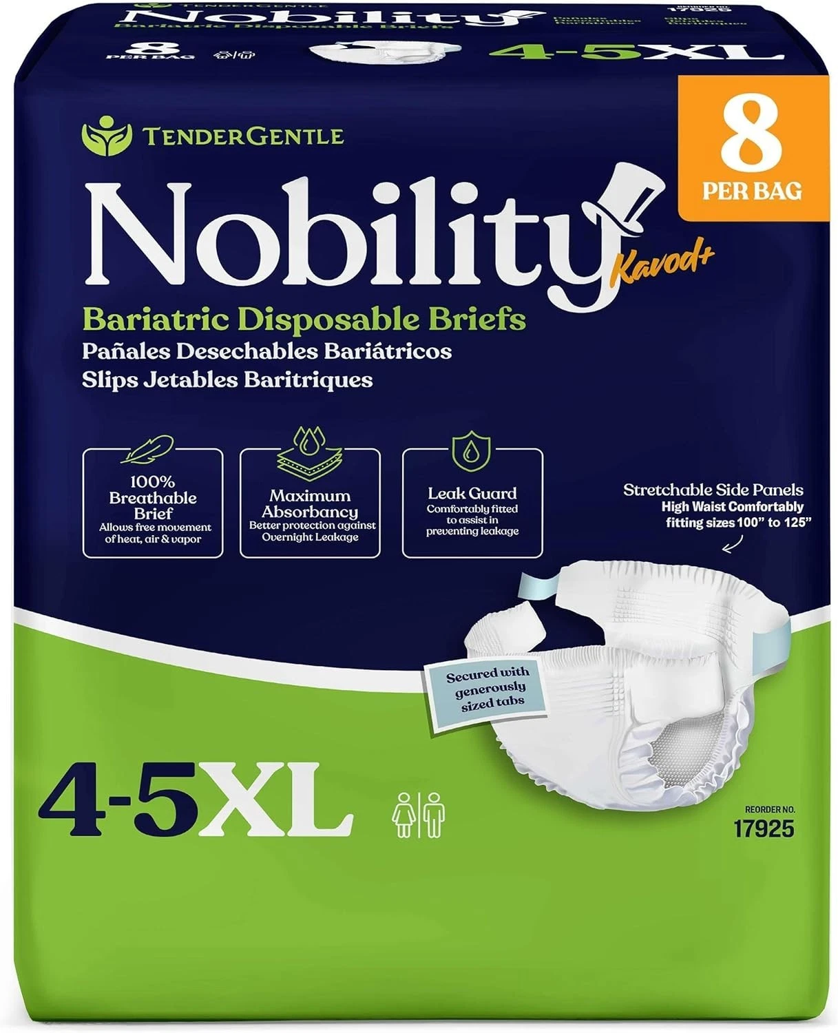 ** Open Box- 4-5xl Adult Diapers for Women and Men - 8 ct
