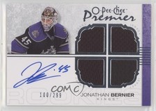 2007 O-Pee-Chee Premier Quad Rookie Memorabilia /299 Jonathan Bernier Auto 0o5t