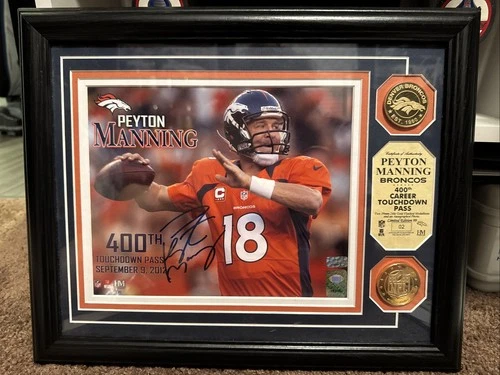 Peyton Manning Framed 8x10 AUTO Photo /99 FANATICS Mounted Memories SIGNED Frame