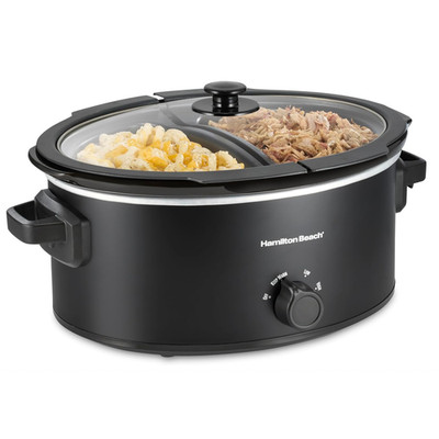 Hamilton Beach Double Dish Slow Cooker w/ 6qt Crock & Dual 2.5qt Nonstick Insert