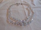 Vintage Aurora Borealis Crystel Necklace, 2 strands 20" long with 2" extender — photo 1