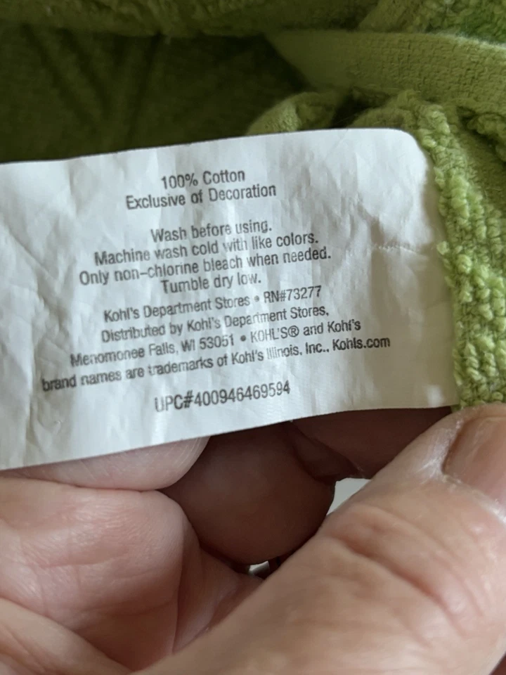 Sonoma 粉色火烈鸟绿色厨房手巾 2 件套纯棉 25 英寸 x 16 英寸 — 第 4/4 张图片