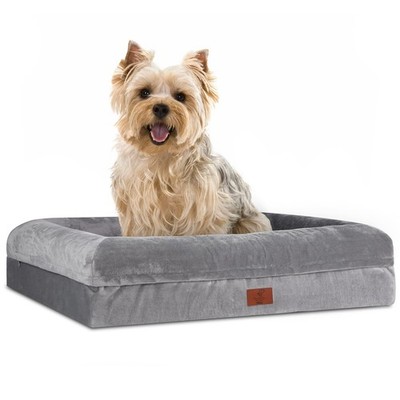 Yiruka Orthopedic Waterproof Dog Bed for Small Dogs with 4Sided Bolster