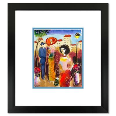 Moshe Leider, Framed Original Mixed Media Watercolor Painting, Hand Signed