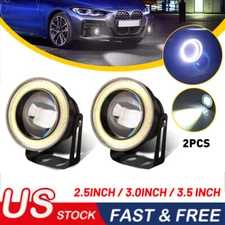 2.5-3.5 Inch Round LED Fog Light Driving Spot Lamp White Angel Eyes Halo Ring