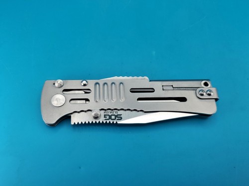 SOG Slimjim Lockback A/O Assisted AUS-8 Satin Plain Folding Knife! - Picture 11 of 12