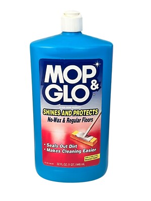 Vintage Mop & Glo Multi-Surface Floor Cleaner Shines Protects No-Wax Floors FULL