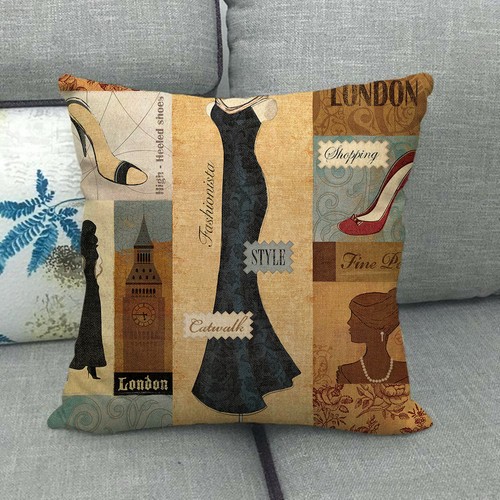 18" Union Jack British Flag Pillow Case London Bus Telephone Booth Cushion Cover - Picture 12 of 66