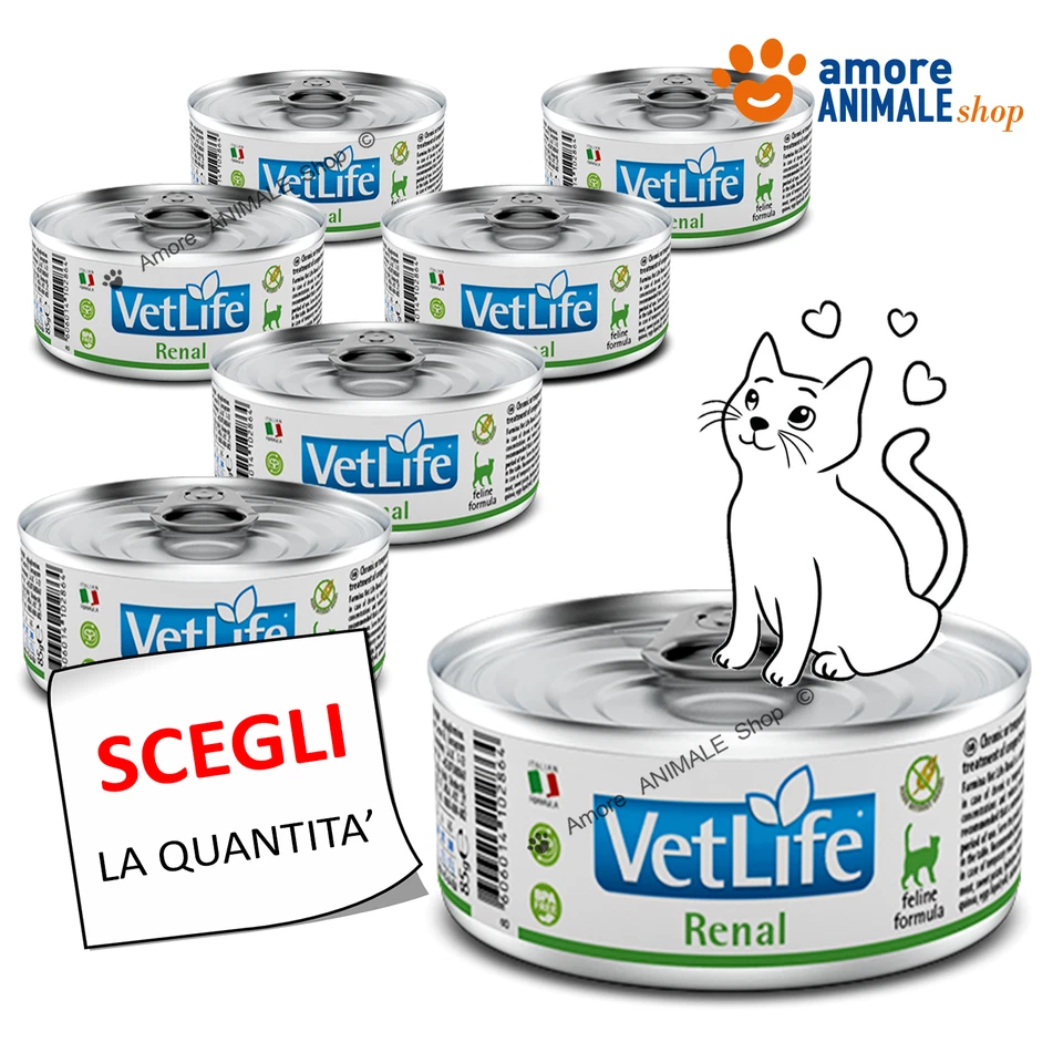 Farmina Chat VET LIFE → Boîtes De 85 Gr - RÉNAL - Humide Pour Chat, Chats - Photo 1/1