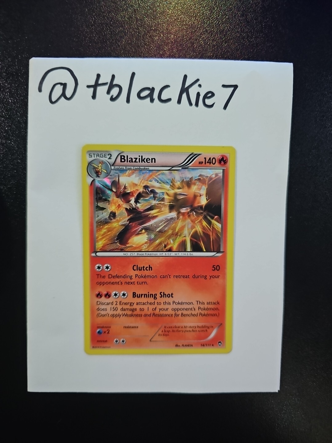 BLAZIKEN 14/111 XY Furious Fists HOLO rare Pokemon card Near Mint NM