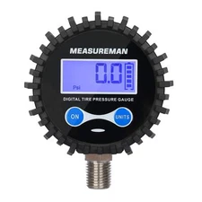 MEASUREMAN 2-1/2" Dial Size Digital 2.5" 1/4"NPT lower Long thread 0-200psi 