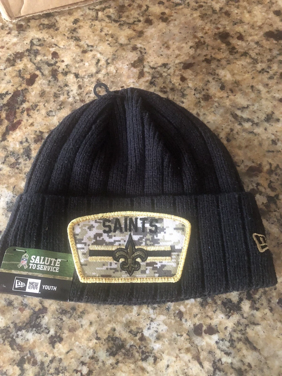 Youth Kids New Orleans Saints New Era Salute to Service Beanie Hat Cap Knit NWT
