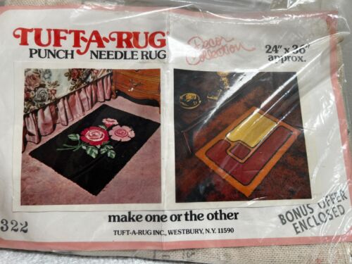 Phentex 1970 VTG Punch Needle Rug Pattern Kit No 322 Granny Chic 24x36 in. - Picture 2 of 13