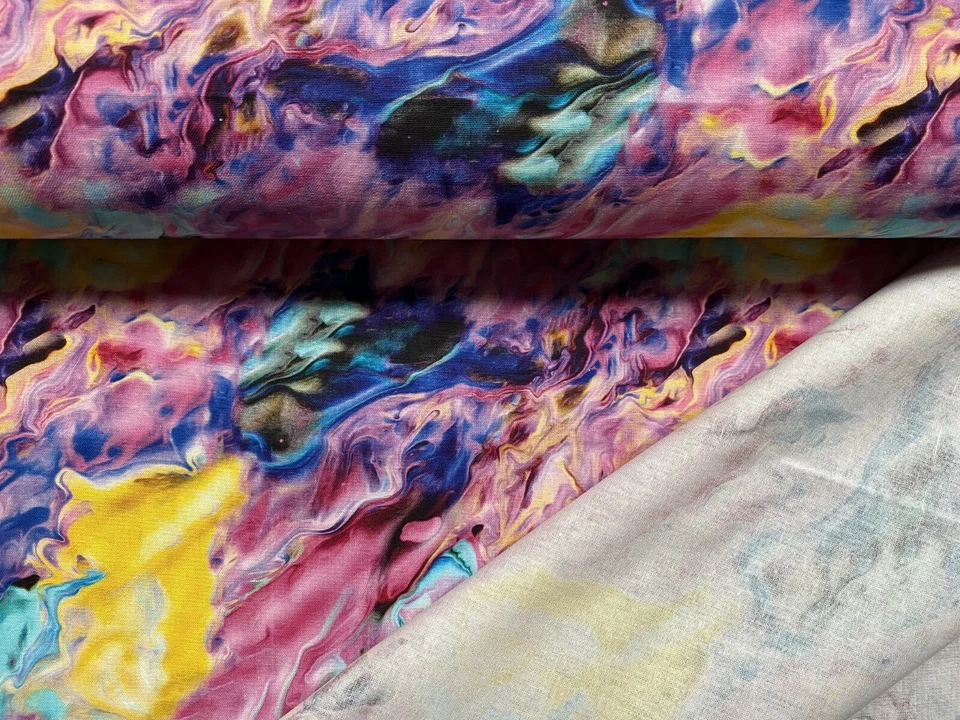 Baumwollstoff Stoff Meterware Patchworkstoff Farben Explosion Bubblegum Abstrakt - Bild 2 von 3