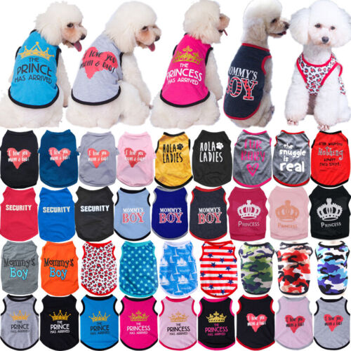 Various Pet Puppy Small Dog Cat Pet Clothes Dress Vest T Shirt Apparel Clothes - Afbeelding 1 van 99