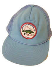 Vintage Walleye of Wisconsin WOW Snapback Hat Cap Mesh Trucker Fishing Dane Co.