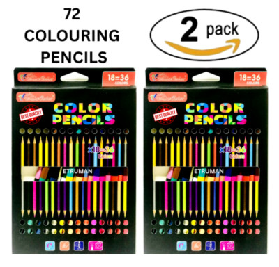 72 Farbstifte Set Mix Farben Schule Schreibwaren Zeichnen Basteln Kunst Kinder