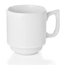60x Becher Tasse, 250 ml, wei&szlig;, Porzellan, Kaffeetasse