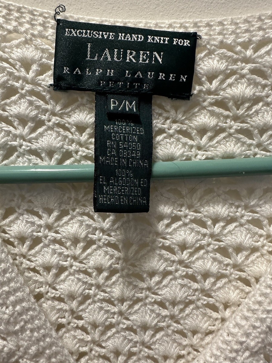 Lauren Ralph Lauren Exclusive Hand Knit PS/S White Cotton Sweater