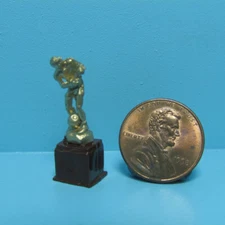 Dollhouse Miniature Gold Tone Soccer Sport Trophy IS2441-4