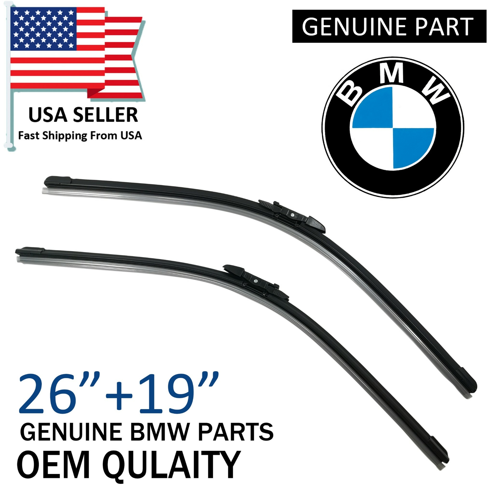 Wiper Blade 26"+19" Pair Set for BMW E60 E61 E63 5Series and 6 Series 20042009 eBay