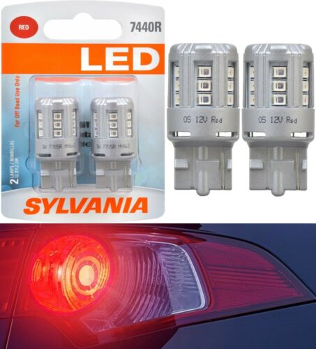 Sylvania Premium LED Light 7440 Red Two Bulbs Stop Brake Tail Replace Upgrade OE - Picture 1 of 11