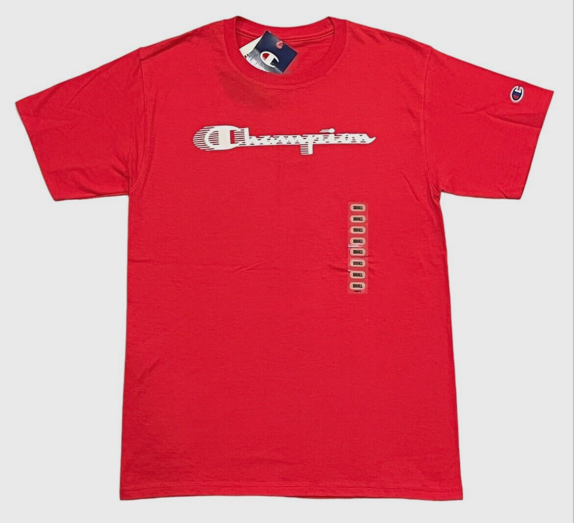 Champion Logo Red Stone Crewneck Short Sleeves Athletic Graphic