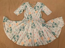 Dot Dot smile dress 7 girls retro twirl green house plant