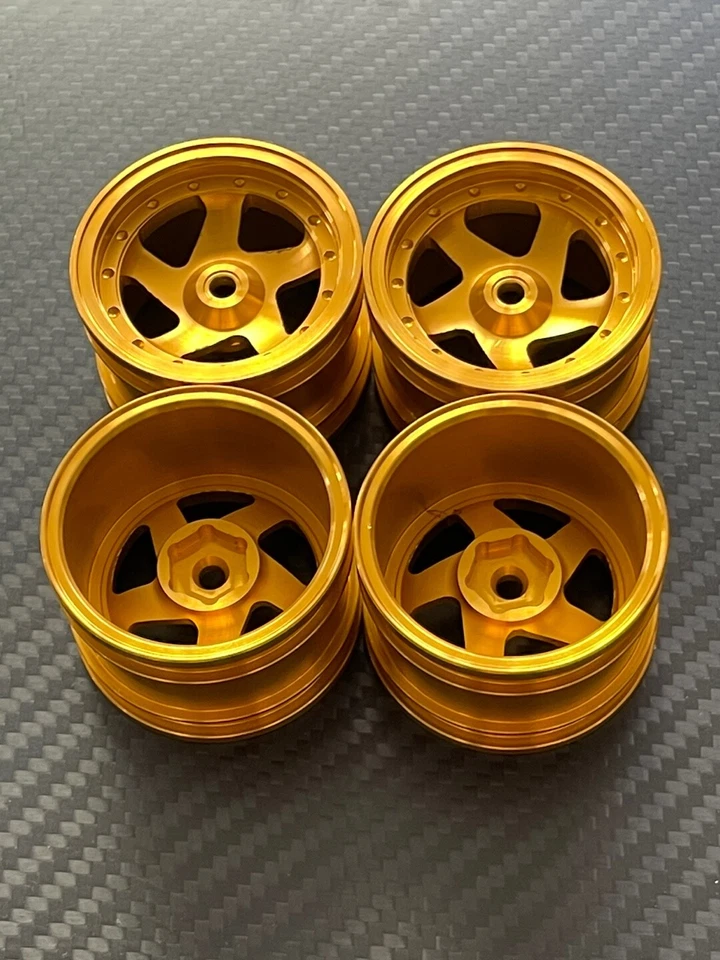 kyosho vintage optima 2016 javelin salute optima alloy wheels set  new  GOLD - Image 3 of 3